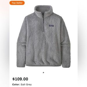 Patagonia grey 3/4 zip fleece XL mens